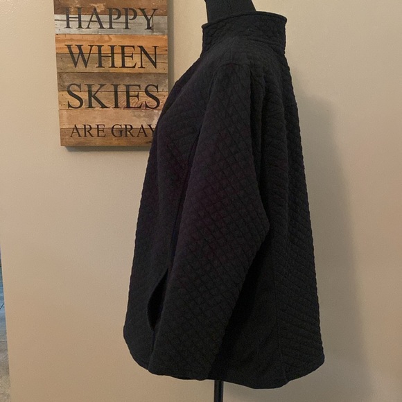 Croft & Barrow quilted zip front jacket in black Sz 2X EUC - Picture 3 of 7